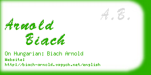 arnold biach business card